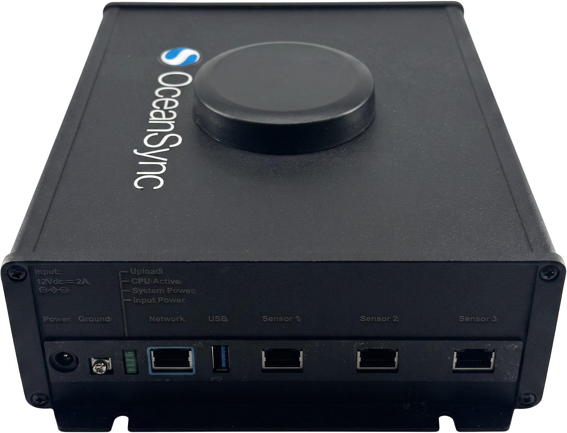Vortex Edge gateway unit showing power, network, USB and three sensor ports